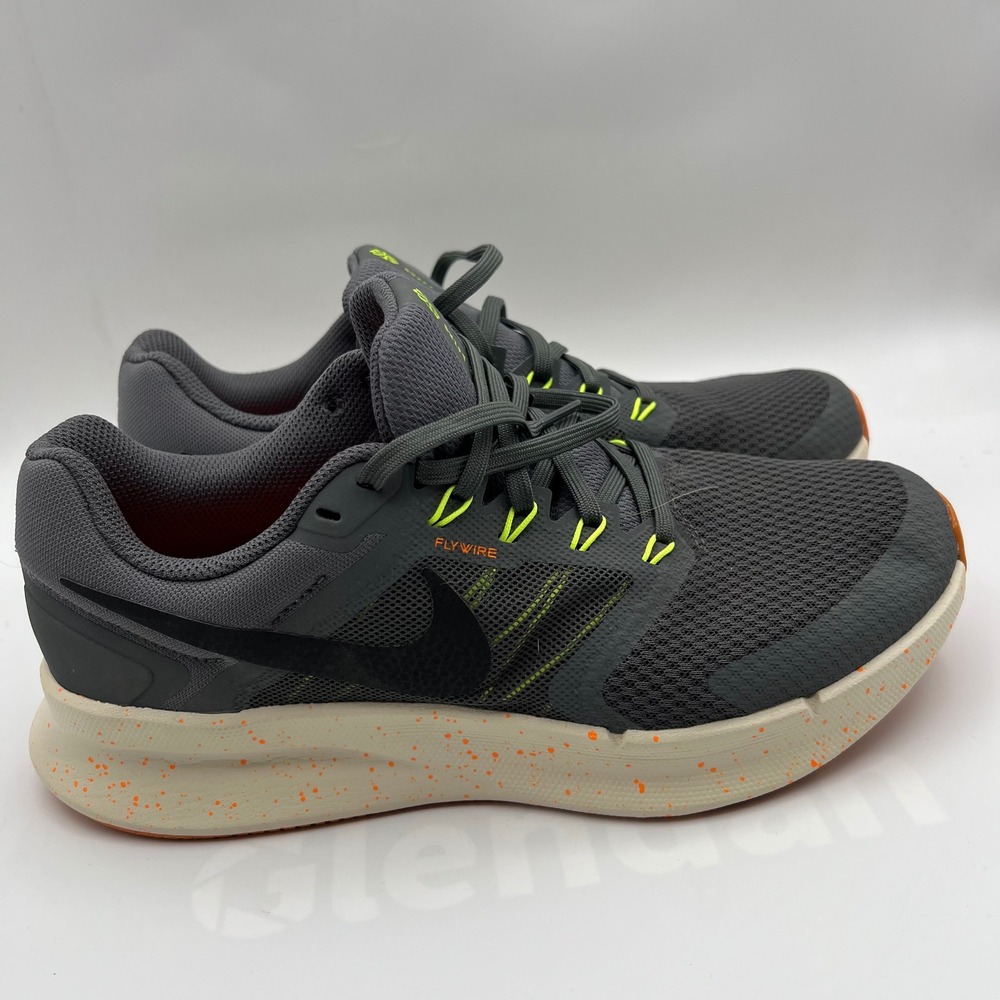 Nike Swift 3 Running Shoes Mens 8 Grey Volt Orange Speckled Sole Mesh Sneakers
